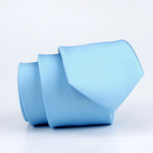 Poliéster tejido delgado corbata azul